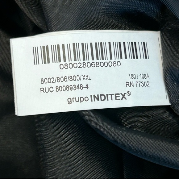 Zara black tailored suit vest V-neck front button closure welt pocket XXL NWT - Picture 7 of 12